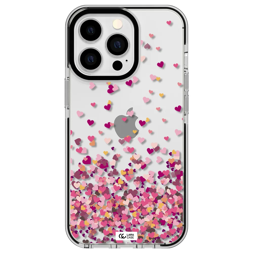 Flying Hearts Apple iPhone 13 Pro impact black border Case