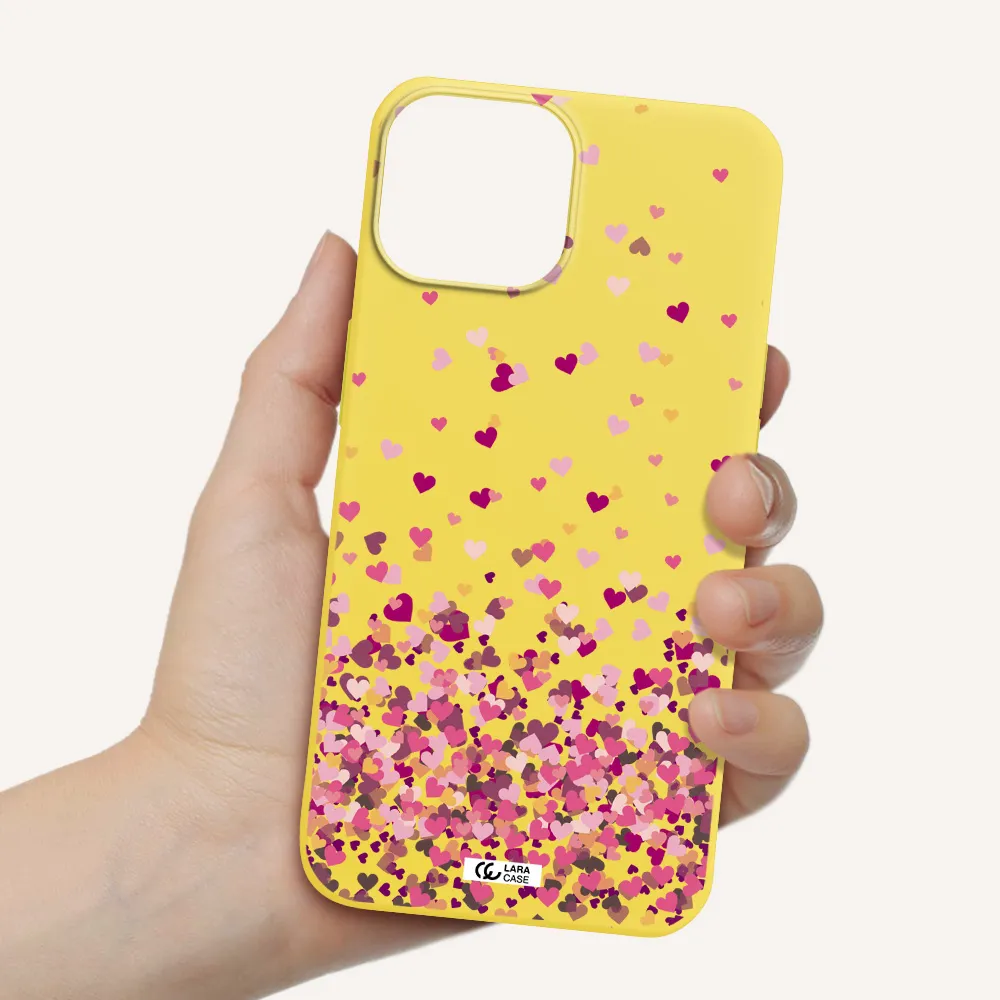 Flying Hearts Apple iPhone 13 Silicone canary yellow Case