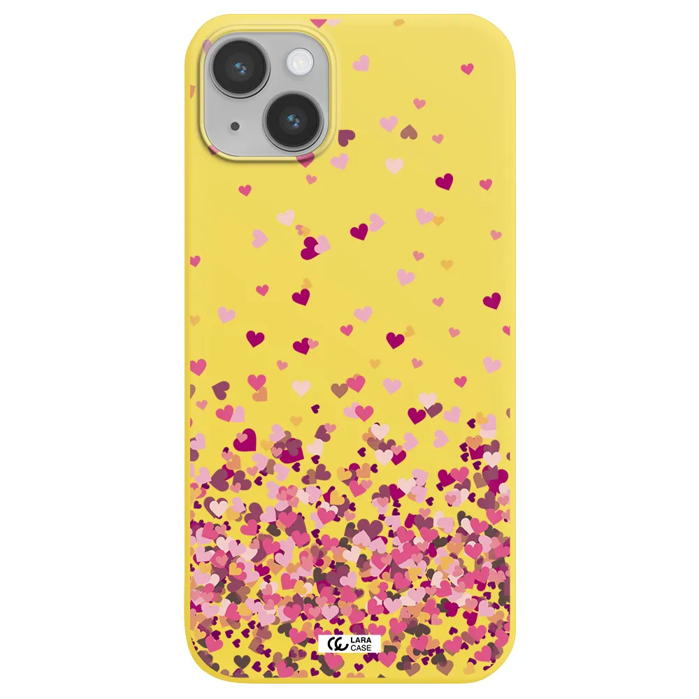 Flying Hearts Apple iPhone 14 plus Silicone canary yellow Case