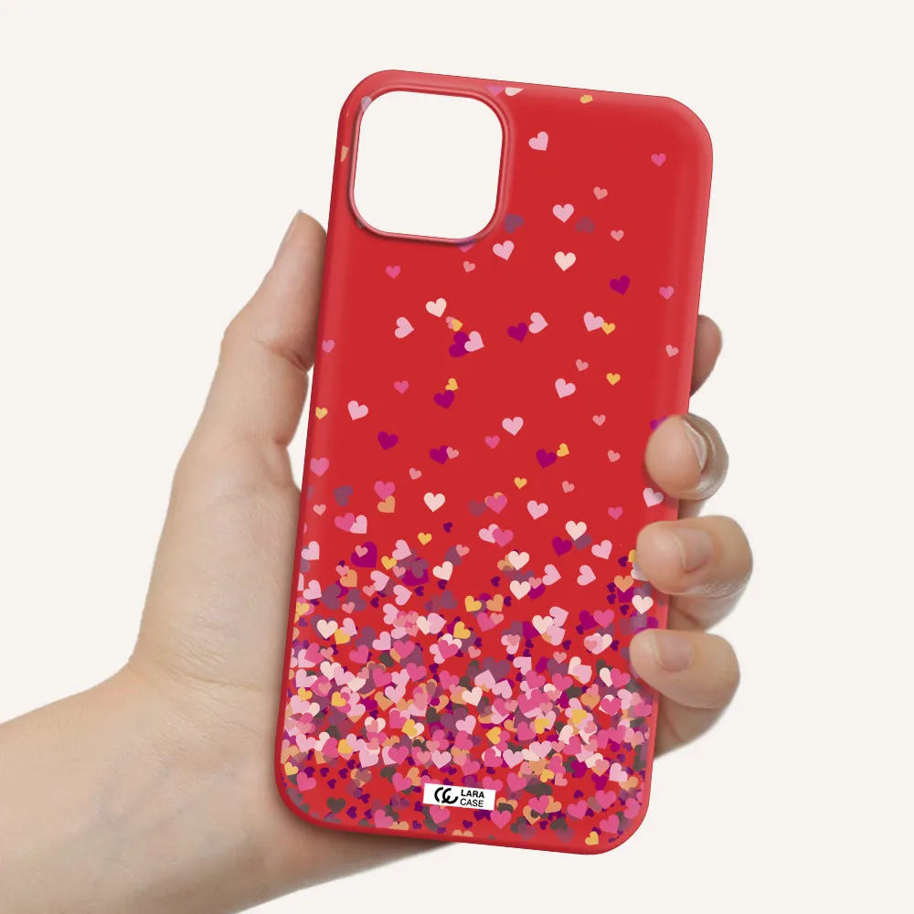 Flying Hearts Apple iPhone 14 plus Silicone Imperial Red Case