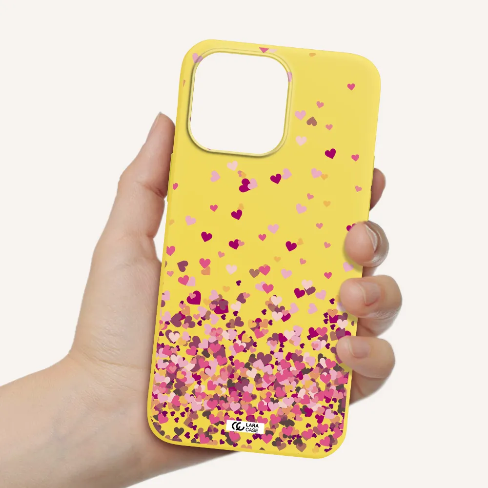 Flying Hearts Apple iPhone 14 pro max Silicone canary yellow Case