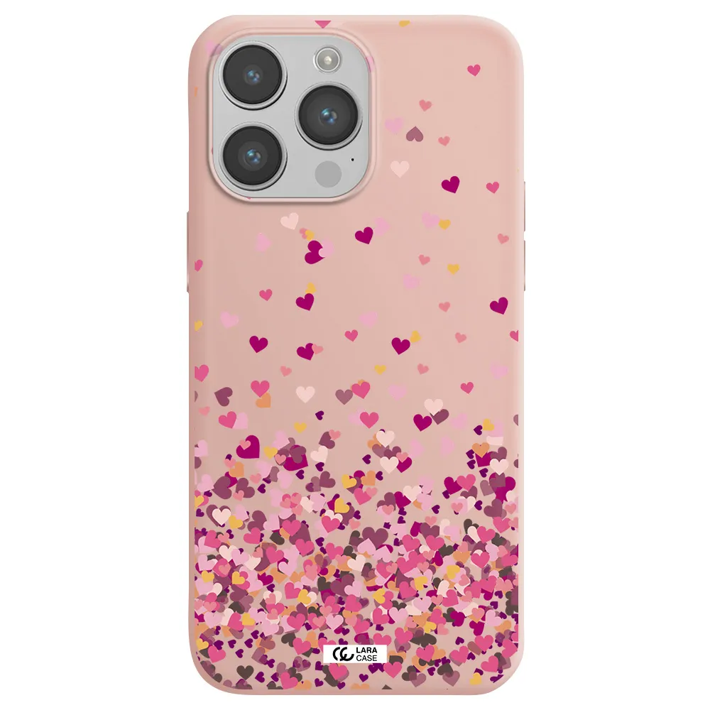 Flying Hearts Apple iPhone 14 pro max Silicone pastel pink Case