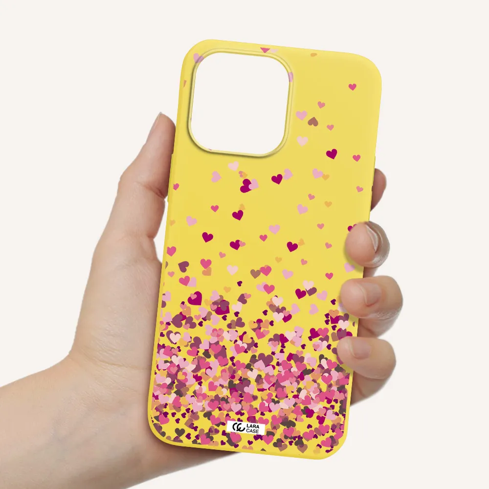 Flying Hearts Apple iPhone 14 pro Silicone canary yellow Case