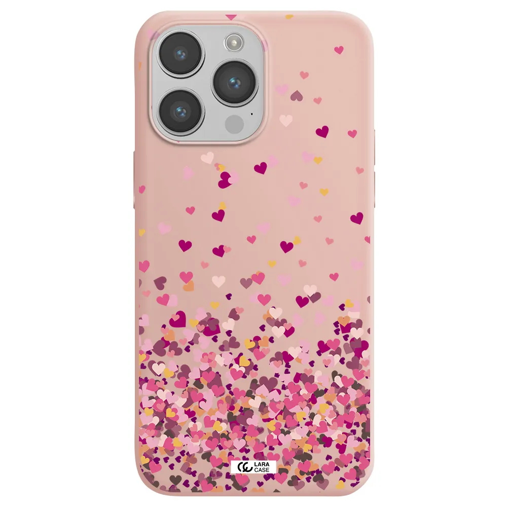 Flying Hearts Apple iPhone 14 pro Silicone pastel pink Case