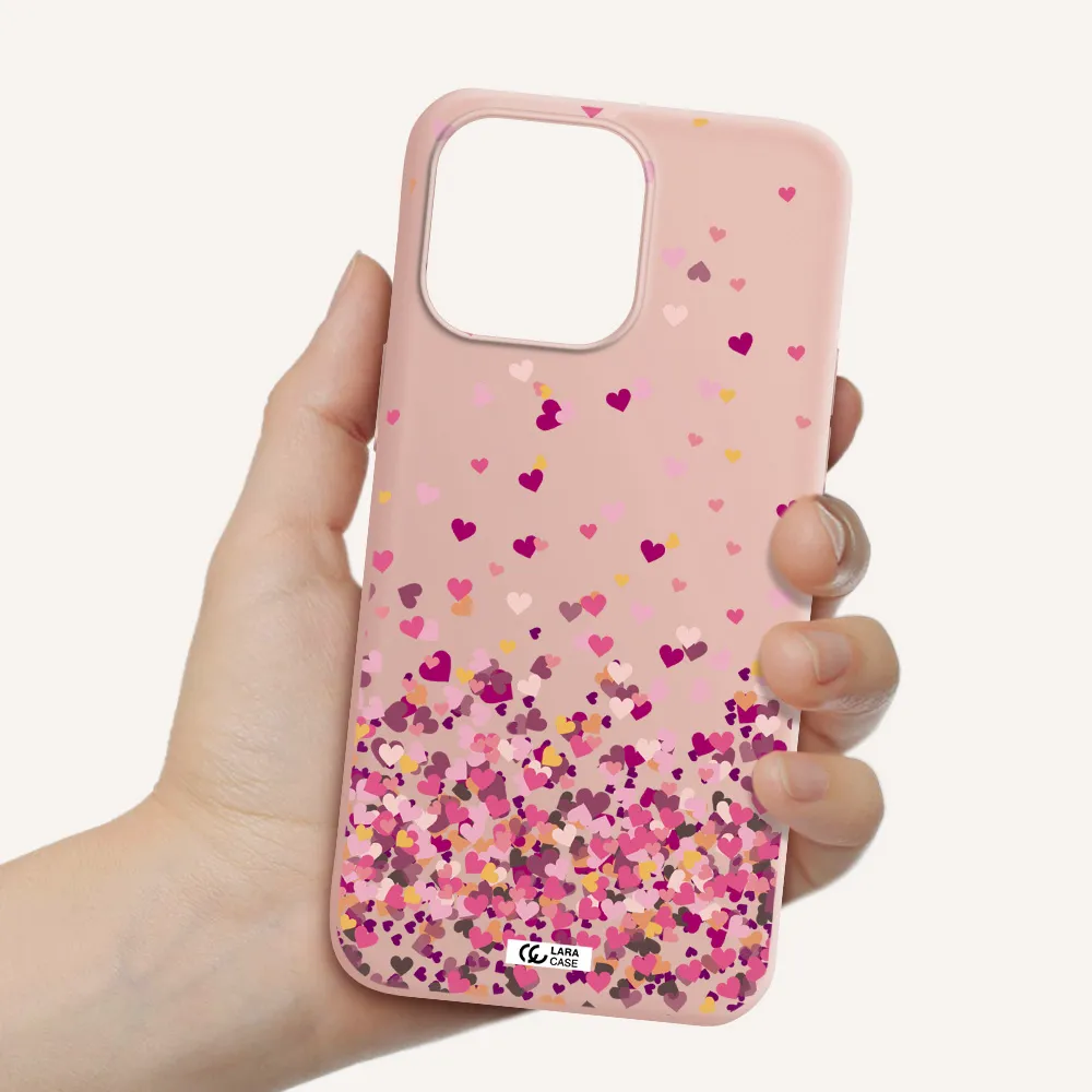 Flying Hearts Apple iPhone 14 pro Silicone pastel pink Case