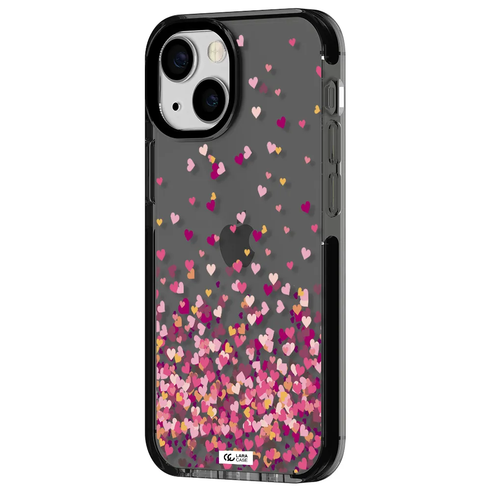Flying Hearts Apple iPhone 15 impact Smoke Black Case