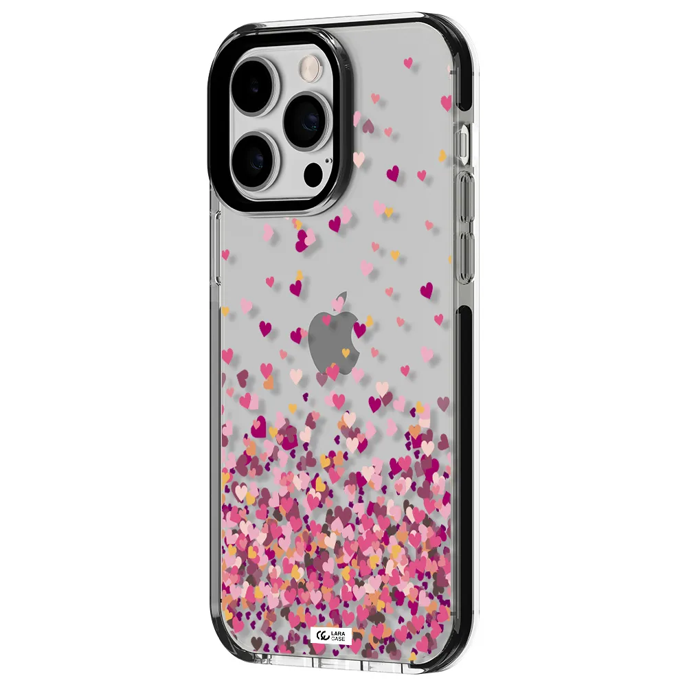 Flying Hearts Apple iPhone 15 Pro impact black border Case