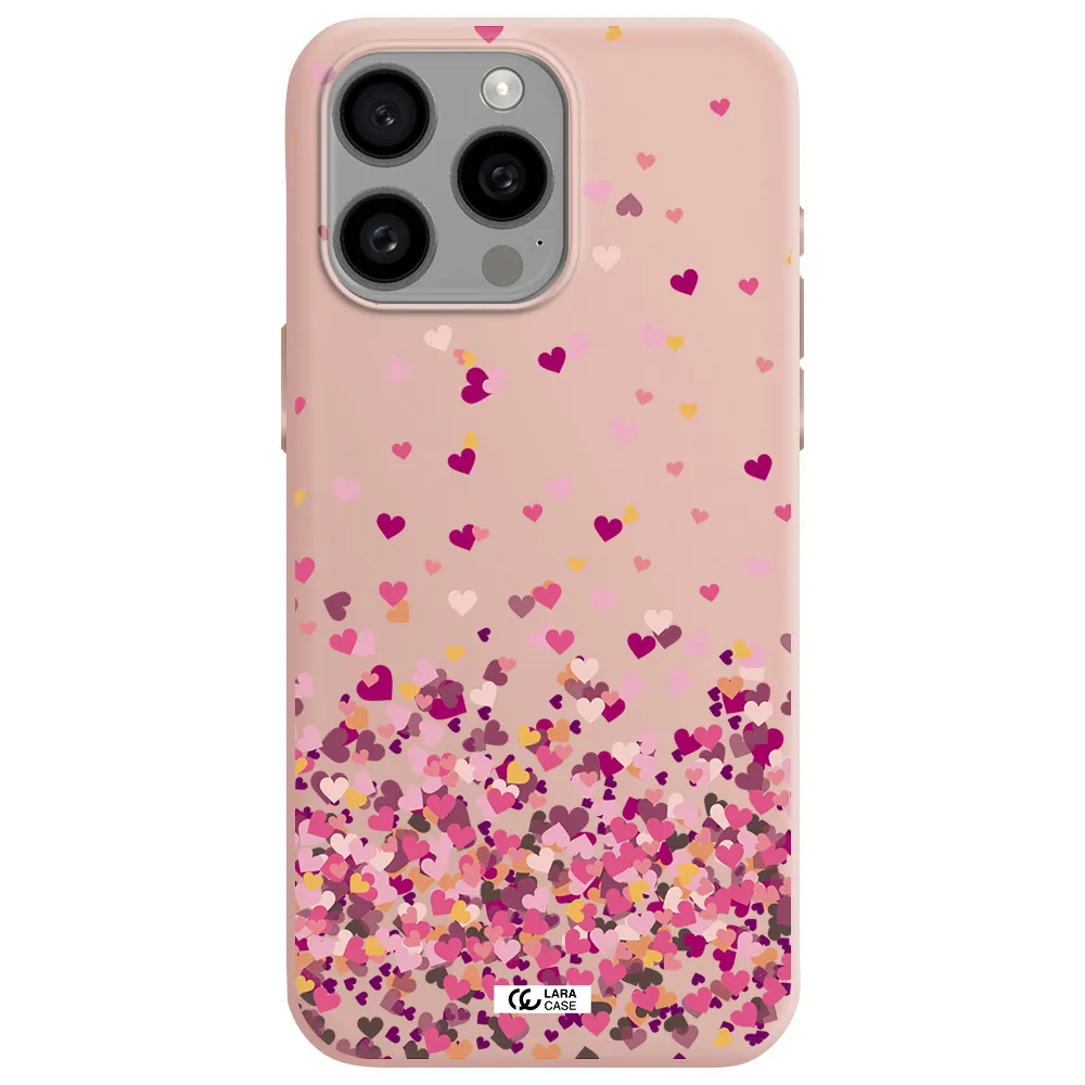 Flying Hearts Apple Iphone 15 Pro max Silicone pastel pink Case