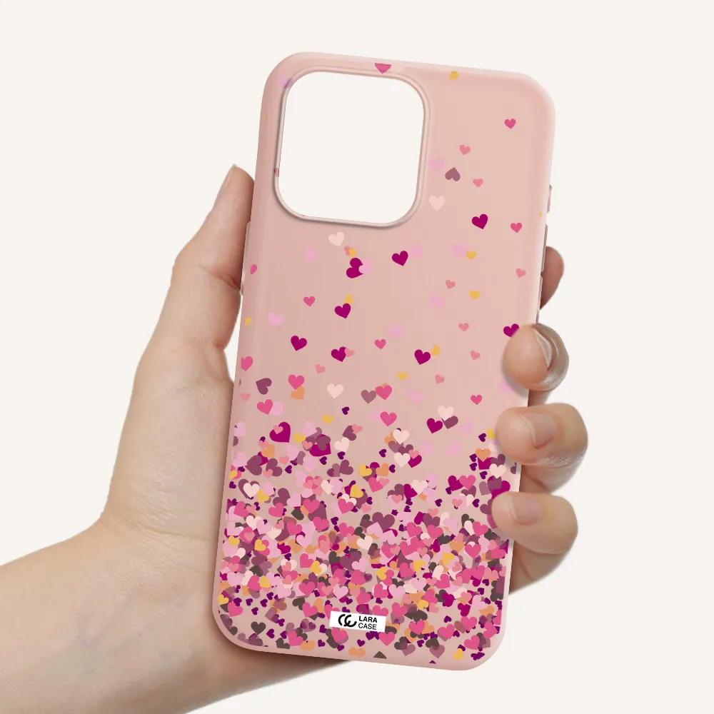 Flying Hearts Apple Iphone 15 Pro max Silicone pastel pink Case