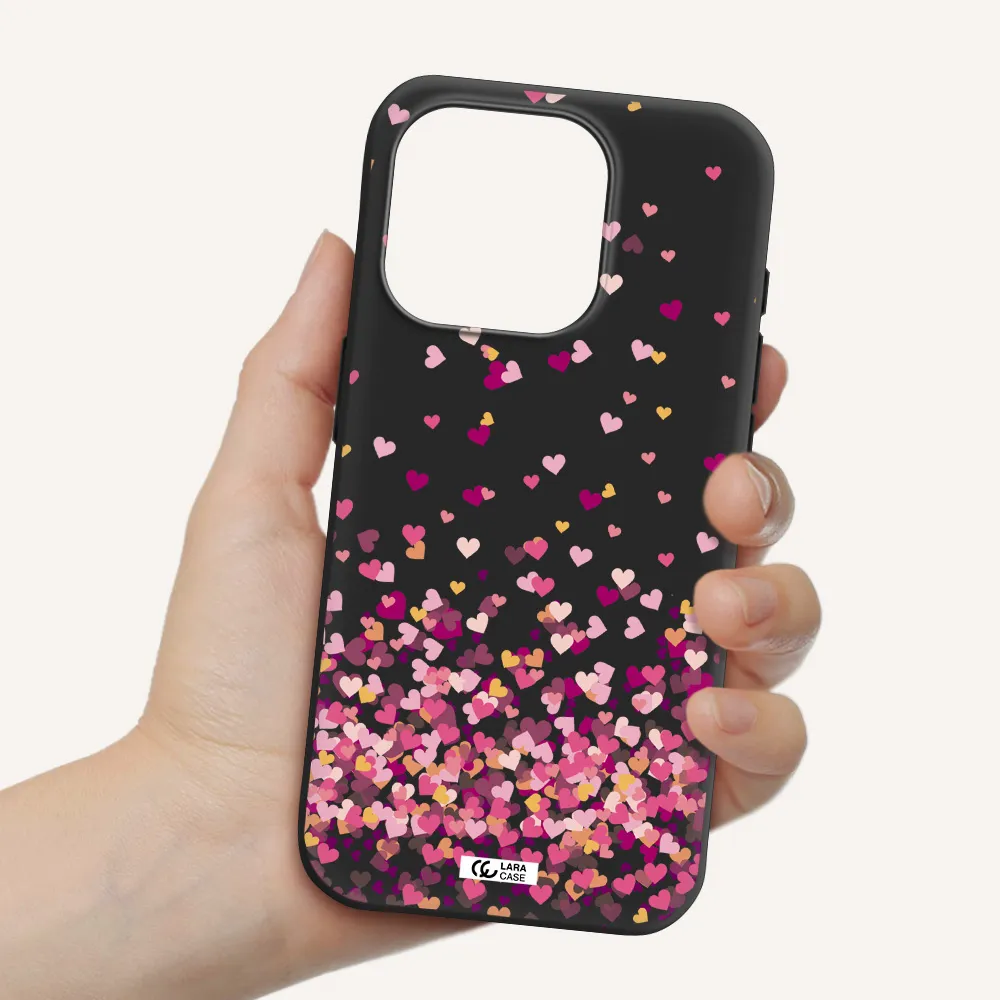 Flying Hearts Apple Iphone 15 Pro Silicone Black Case