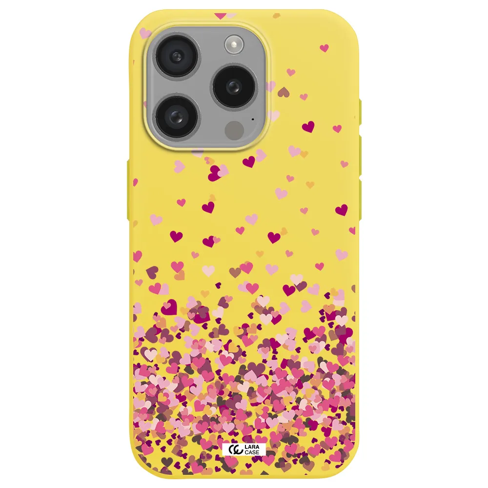 Flying Hearts Apple Iphone 15 Pro Silicone Canary Yellow Case