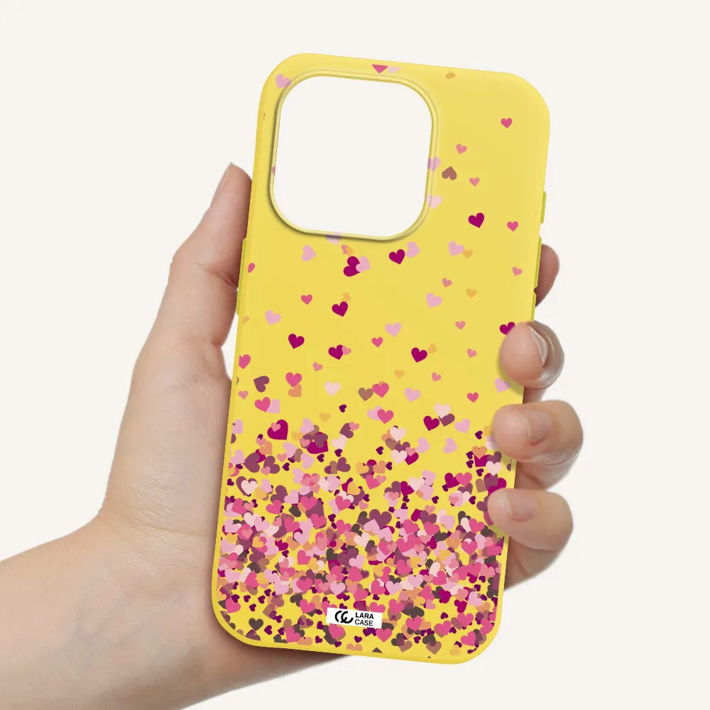 Flying Hearts Apple Iphone 15 Pro Silicone Canary Yellow Case