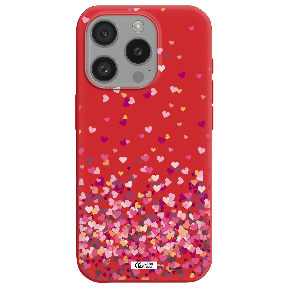 Flying Hearts Apple Iphone 15 Pro Silicone Imperial Red Case