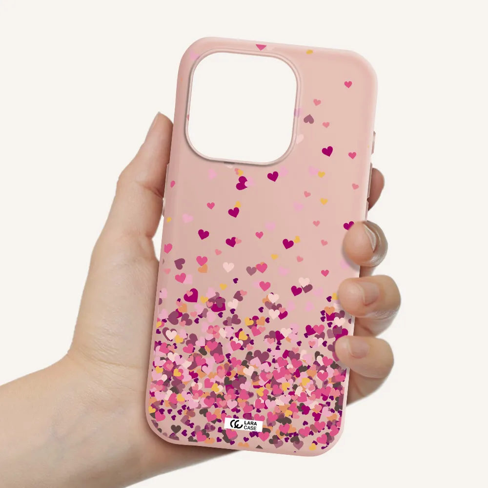 Flying Hearts Apple Iphone 15 Pro Silicone Pastel Pink Case