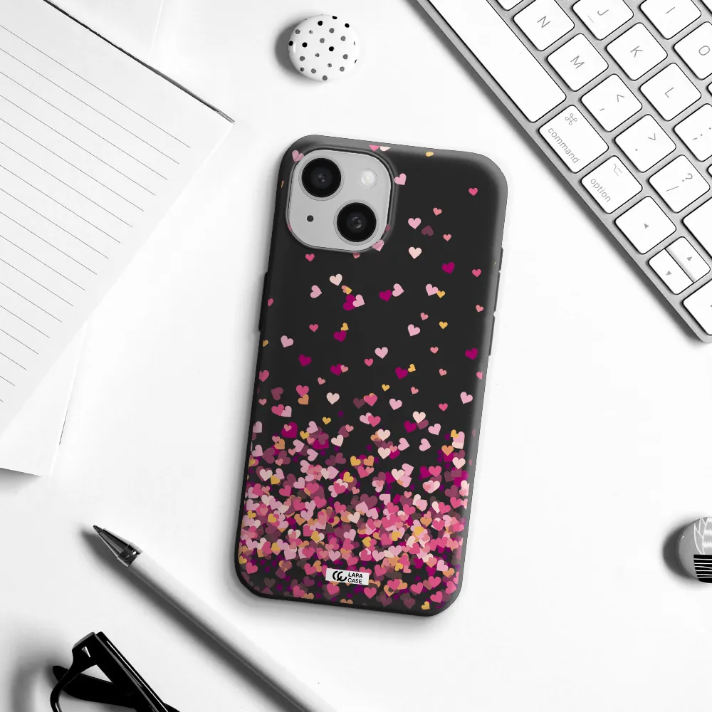 Flying Hearts Apple iPhone 15 Silicone black Case