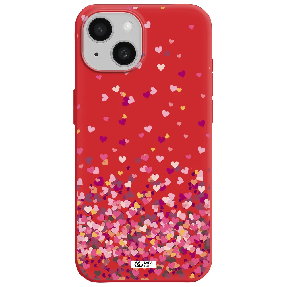Flying Hearts Apple Iphone 15 Silicone Imperial Red Case