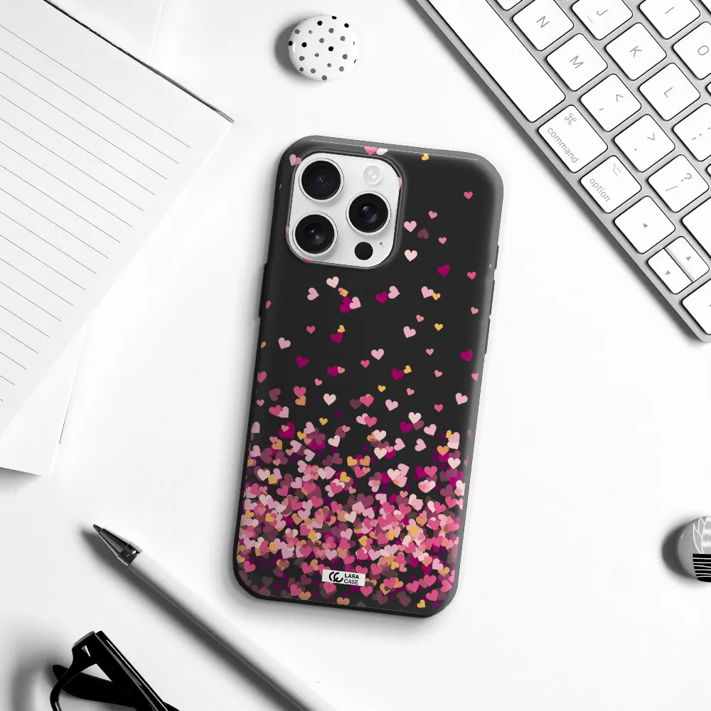 Flying Hearts Apple Iphone 16 Pro Max Silicone Black Case