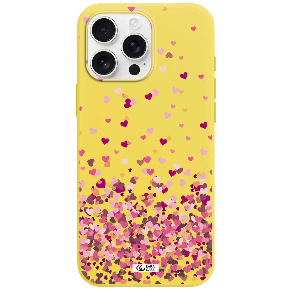 Flying Hearts Apple Iphone 16 Pro Max Silicone Canary Yellow Case
