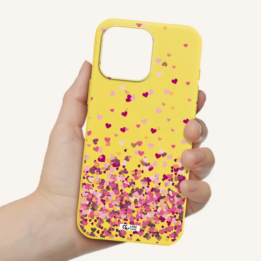 Flying Hearts Apple Iphone 16 Pro Max Silicone Canary Yellow Case