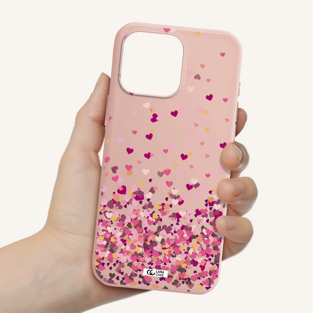 Flying Hearts Apple Iphone 16 Pro Max Silicone Pastel Pink Case