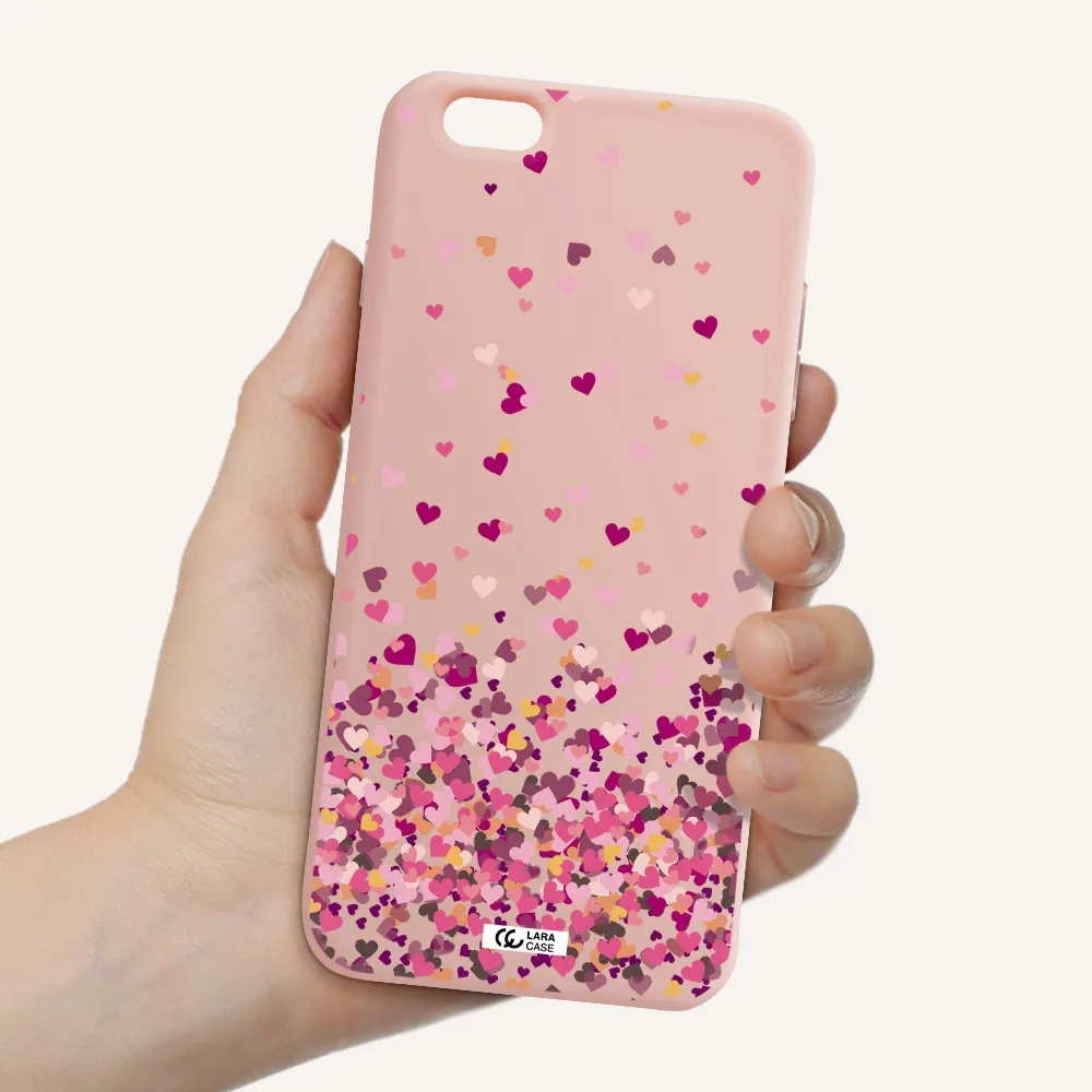 Flying Hearts Apple iPhone 6 plus Silicone pastel pink Case