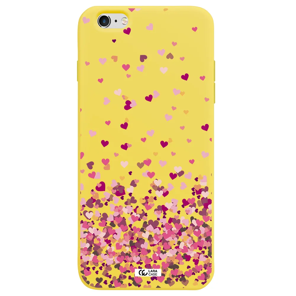 Flying Hearts Apple iPhone 6 s plus Silicone canary yellow Case
