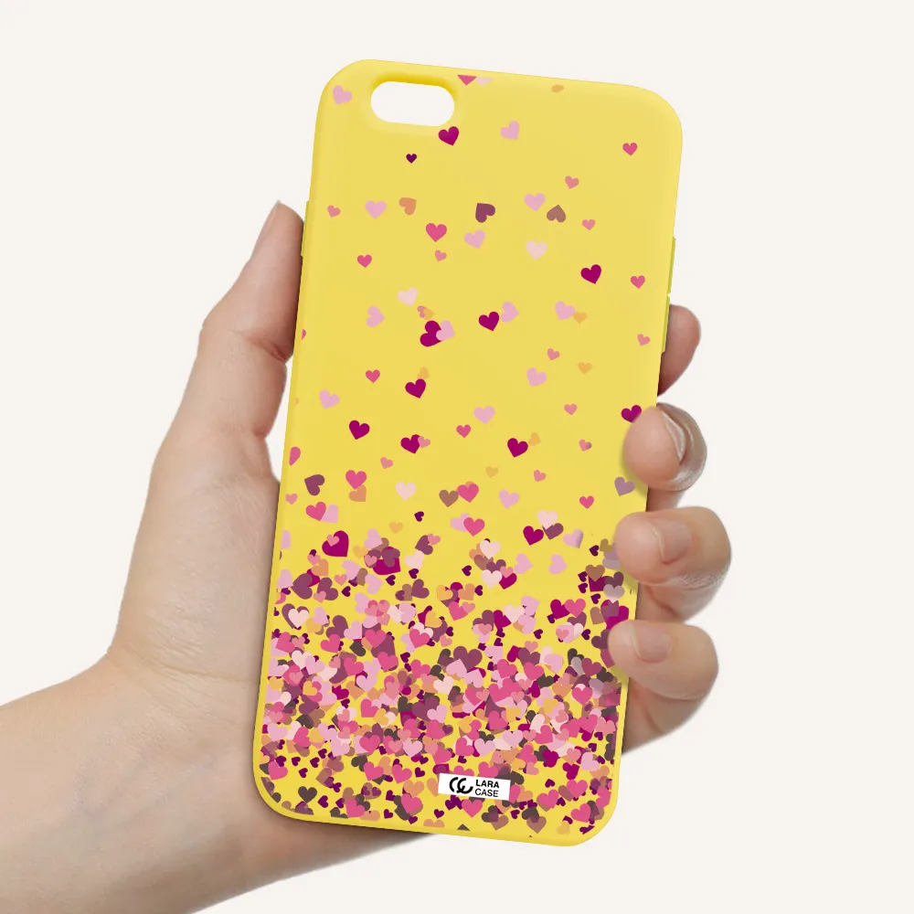 Flying Hearts Apple iPhone 6 s plus Silicone canary yellow Case