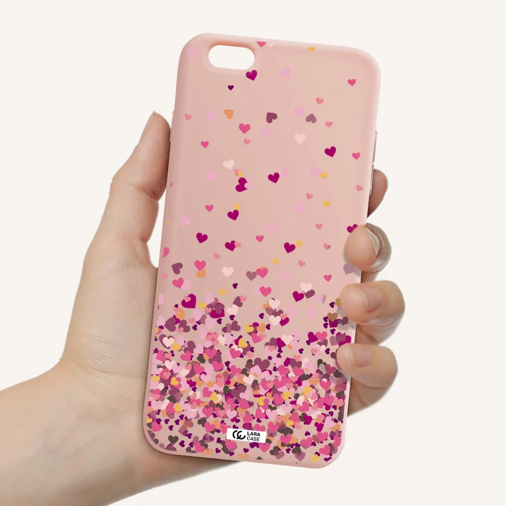 Flying Hearts Apple iPhone 6 s plus Silicone pastel pink Case