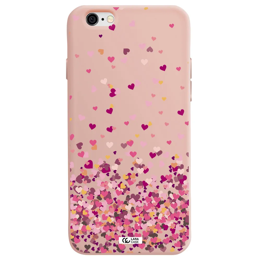 Flying Hearts Apple iPhone 6 Silicone pastel pink Case