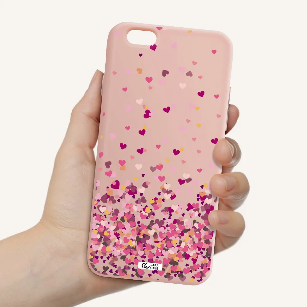 Flying Hearts Apple iPhone 6 Silicone pastel pink Case