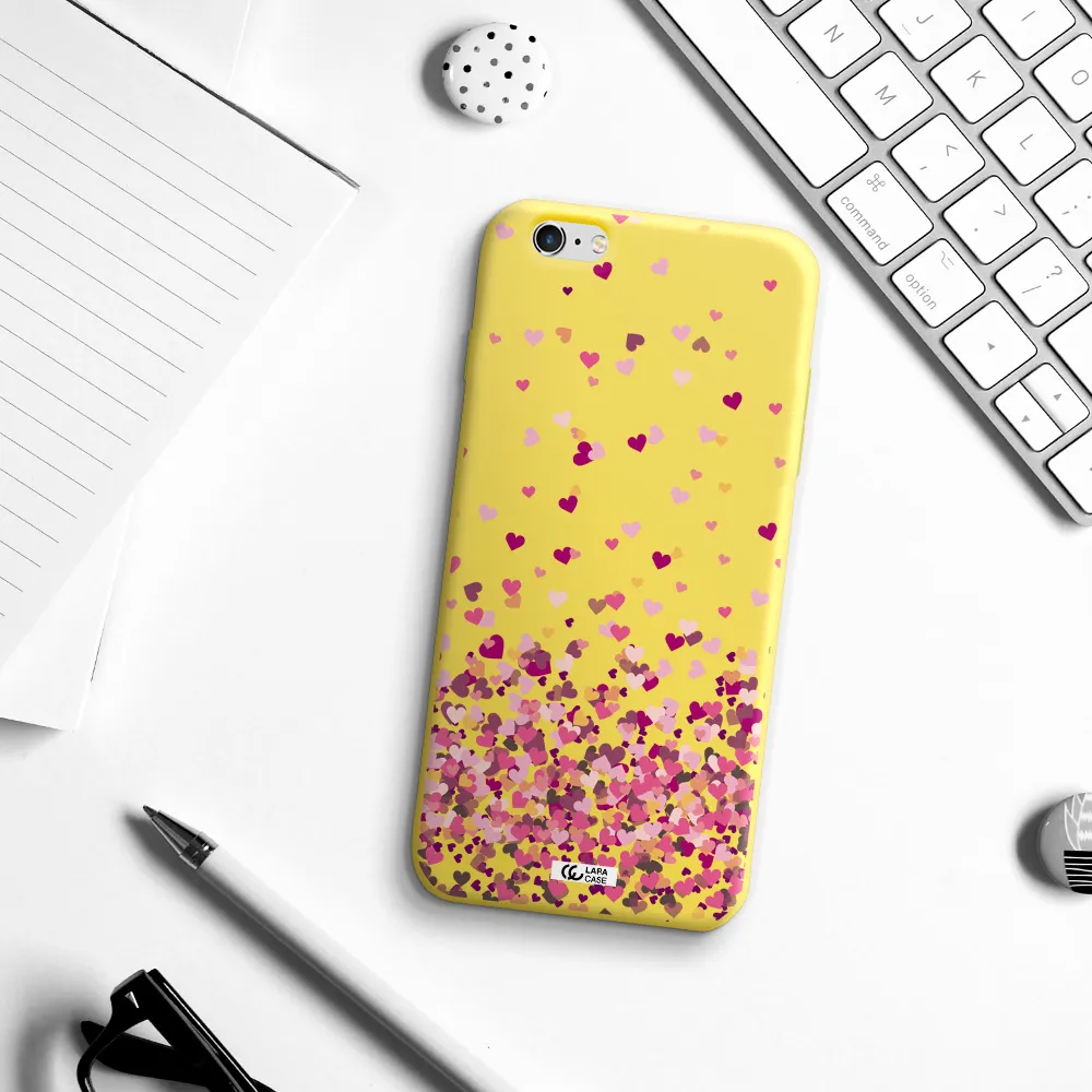 Flying Hearts Apple iPhone 6S Silicone canary yellow Case