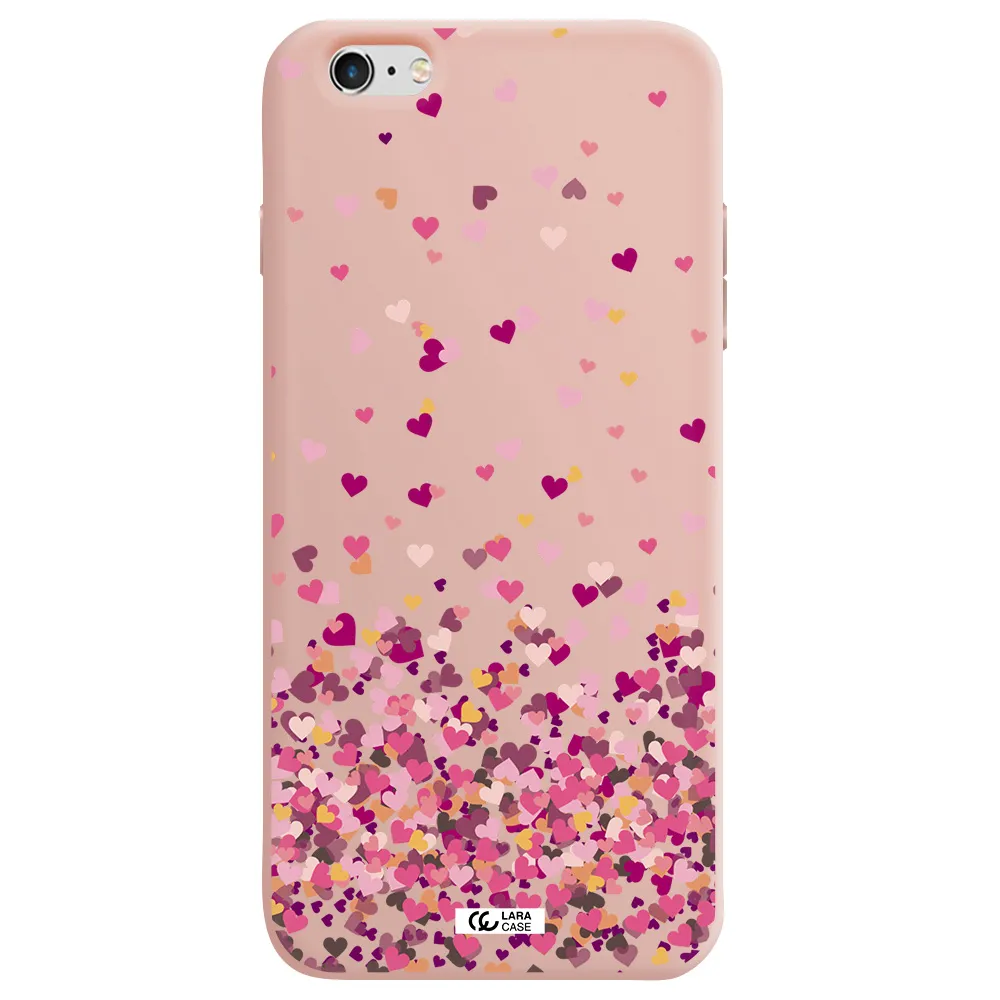 Flying Hearts Apple iPhone 6S Silicone pastel pink Case