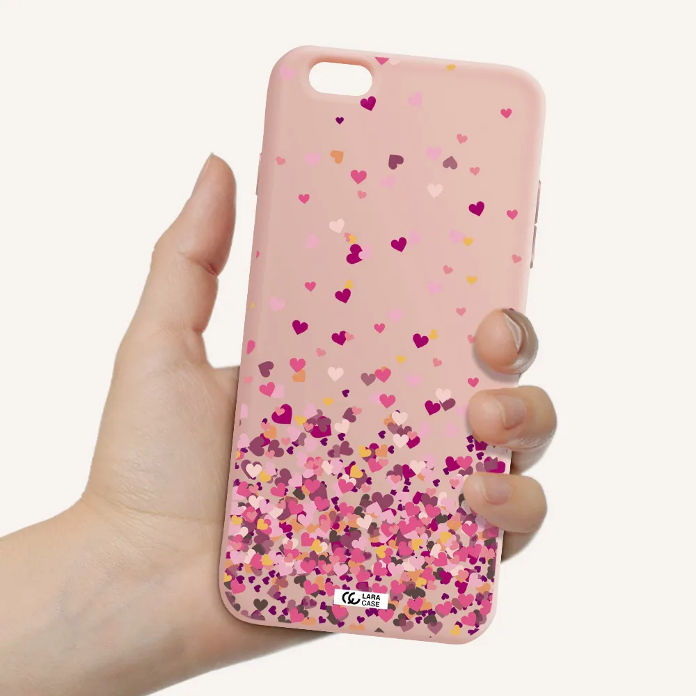 Flying Hearts Apple iPhone 6S Silicone pastel pink Case