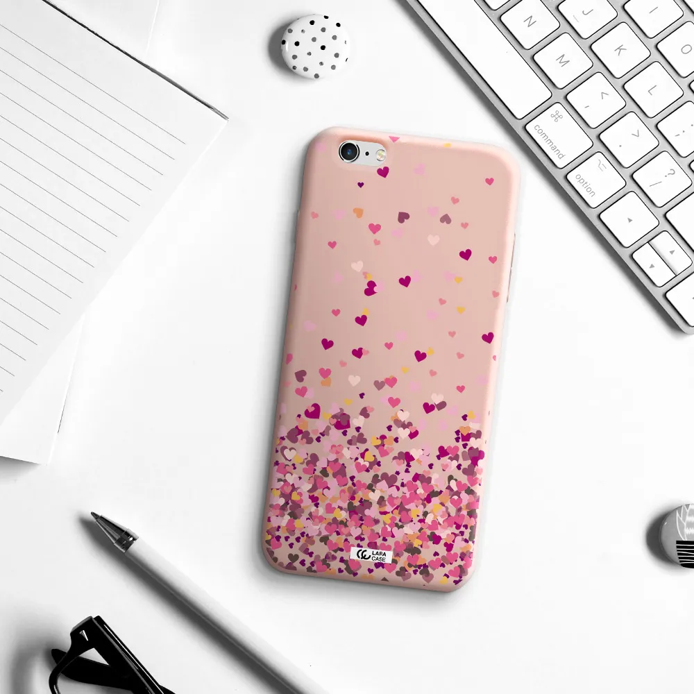 Flying Hearts Apple iPhone 6S Silicone pastel pink Case
