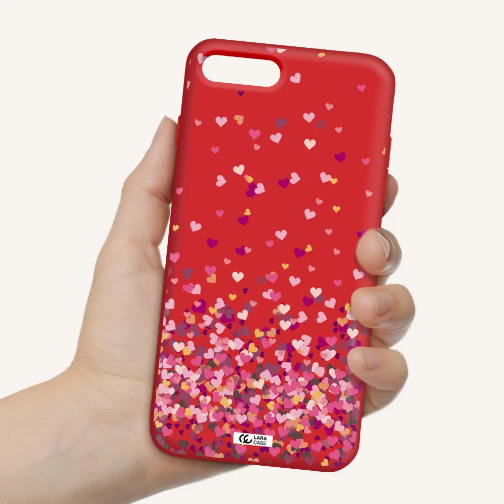 Flying Hearts Apple iPhone 7 plus Silicone Imperial Red Case