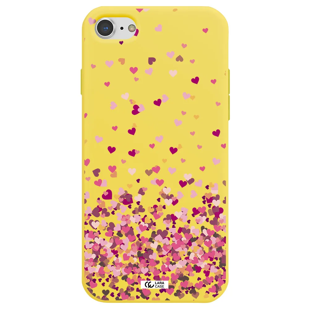 Flying Hearts Apple iPhone 7 Silicone canary yellow Case