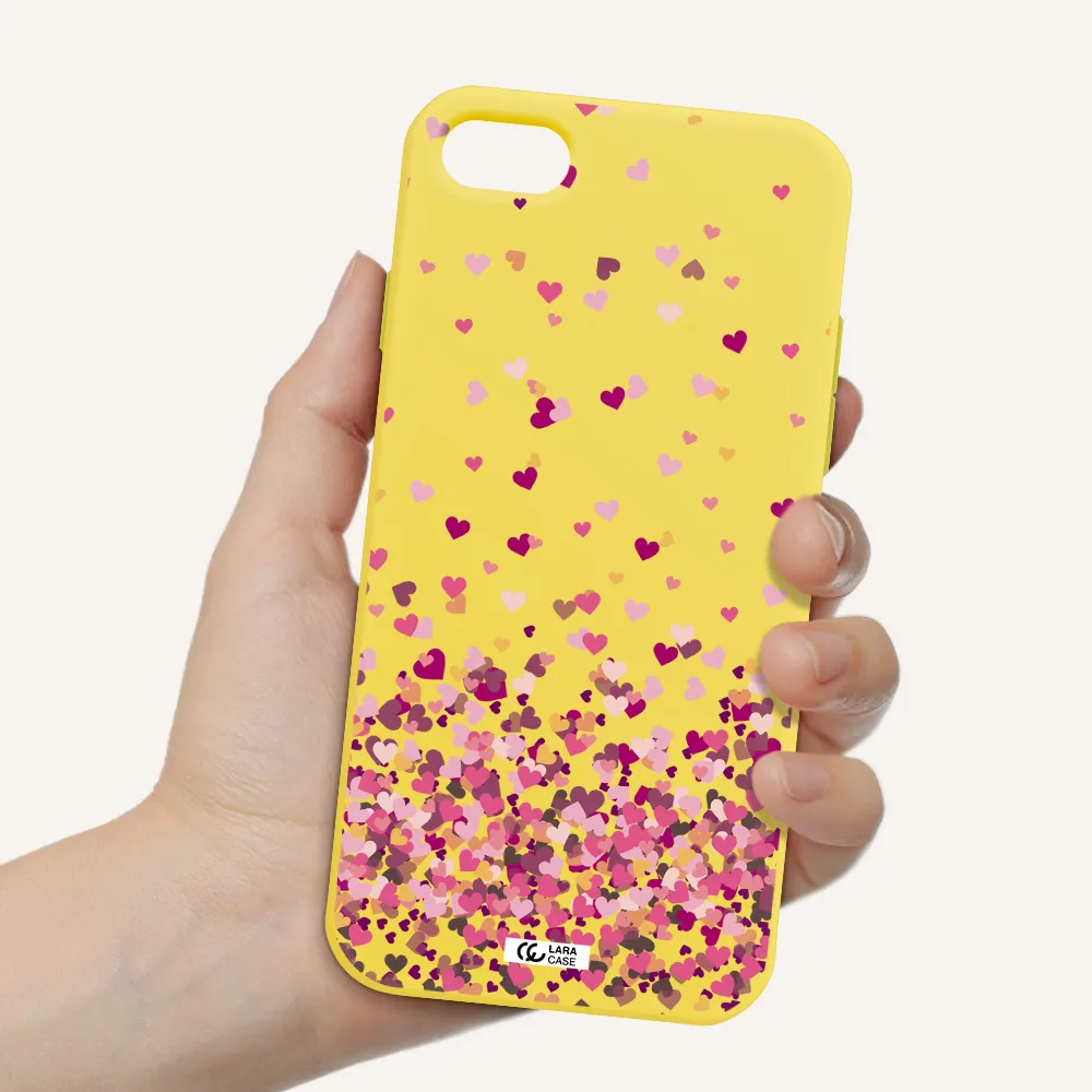 Flying Hearts Apple iPhone 7 Silicone canary yellow Case