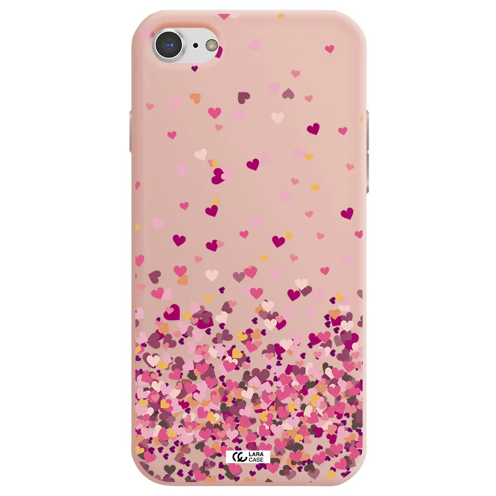 Flying Hearts Apple iPhone 7 Silicone pastel pink Case