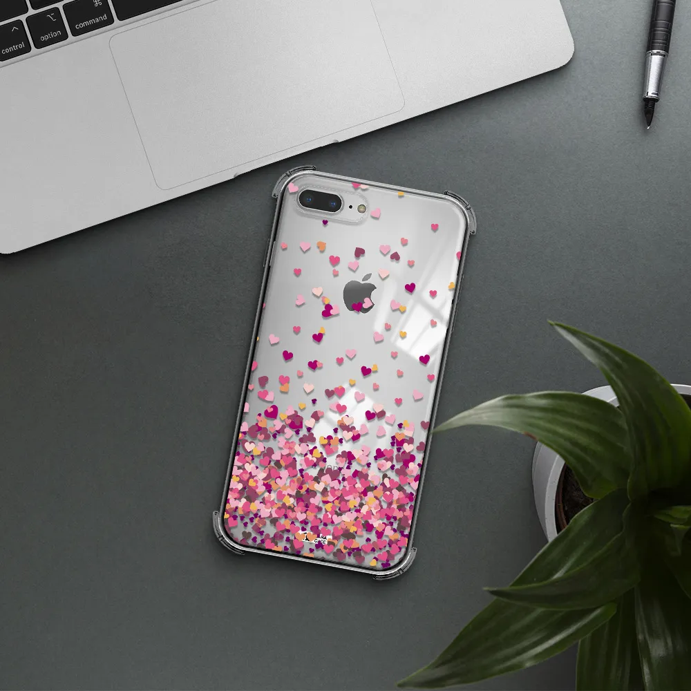 Flying Hearts Apple iPhone 8 plus Clear PC Case