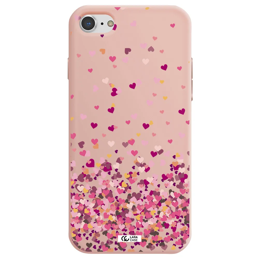 Flying Hearts Apple iPhone 8 Silicone pastel pink Case