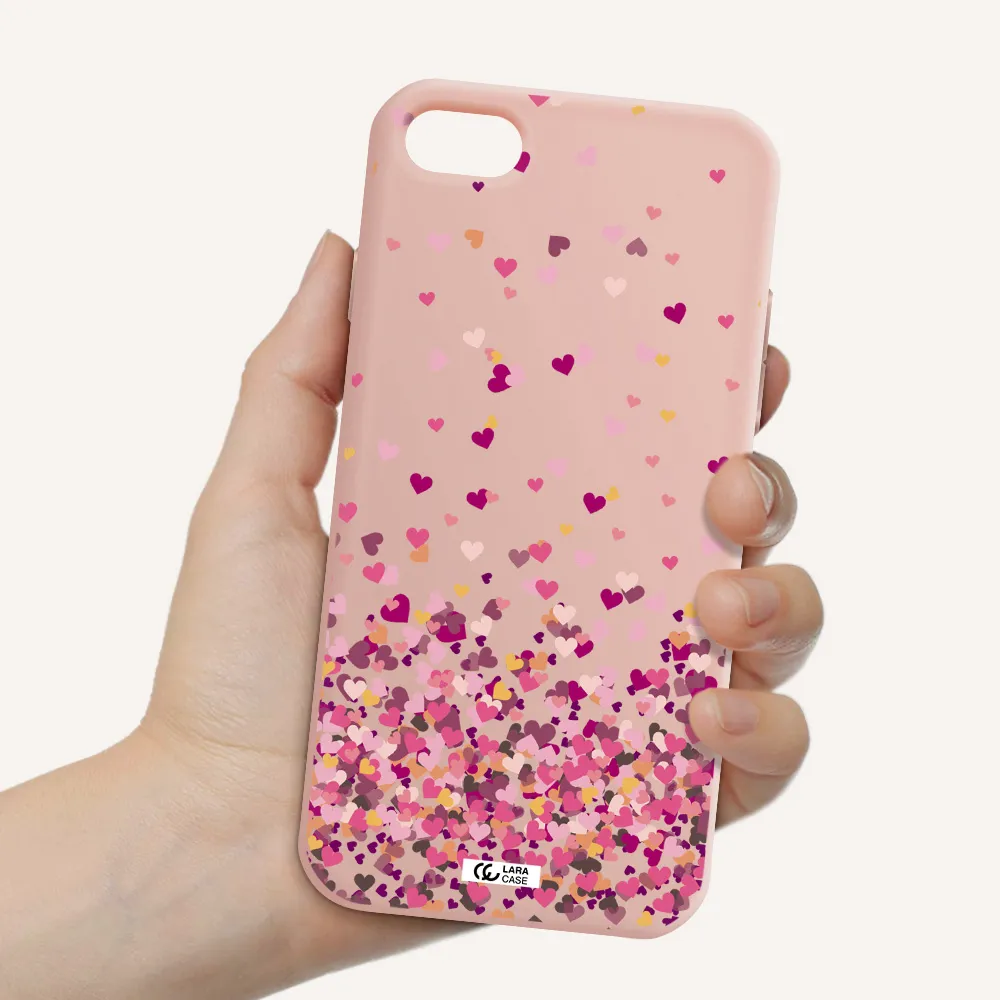 Flying Hearts Apple iPhone 8 Silicone pastel pink Case