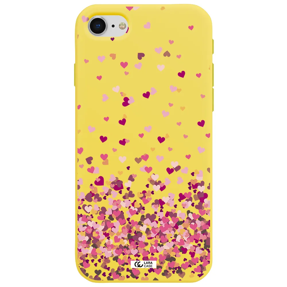 Flying Hearts Apple iPhone se 2020 Silicone canary yellow Case