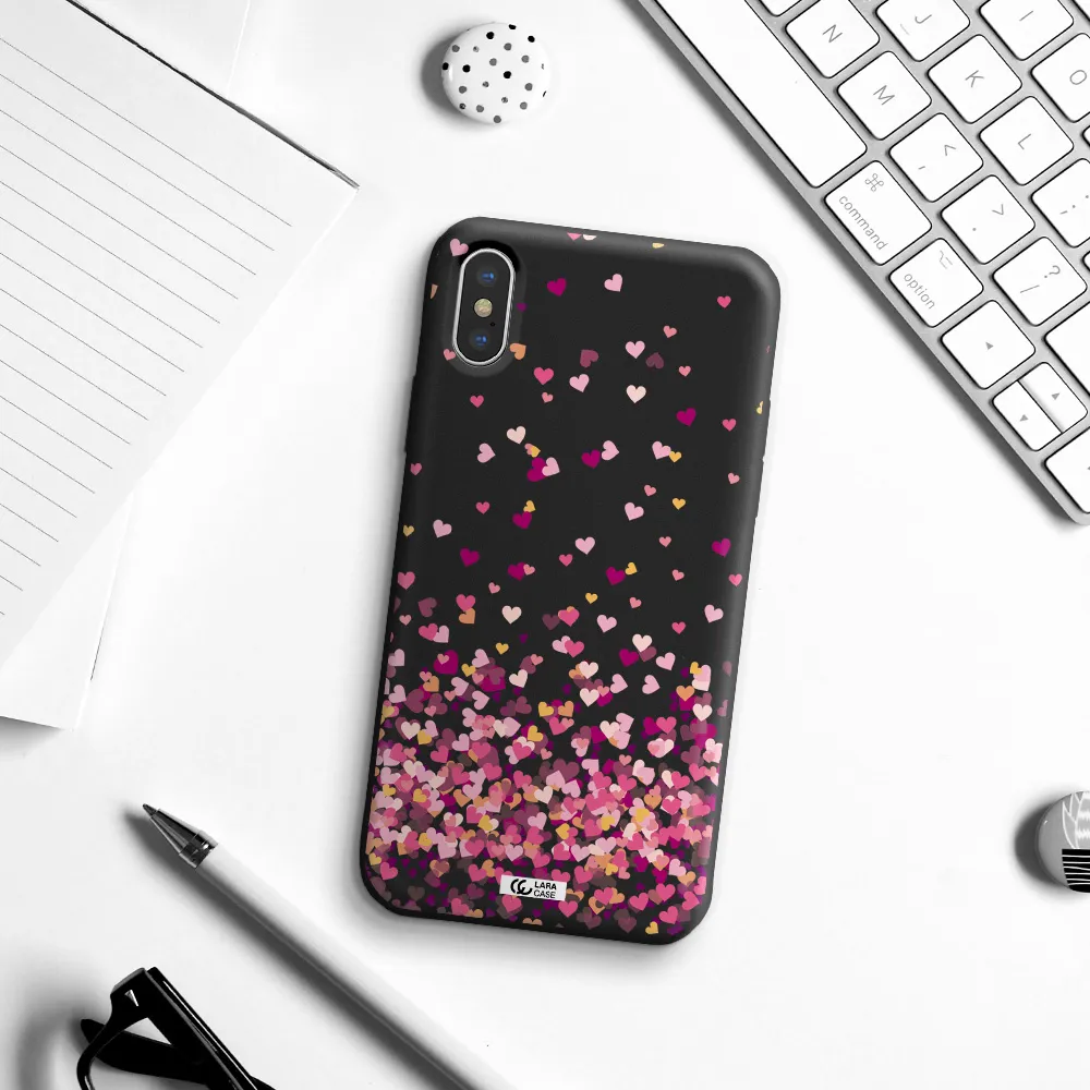 Flying Hearts Apple iPhone X Silicone black Case