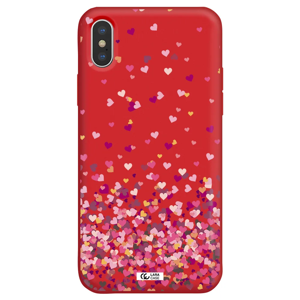 Flying Hearts Apple iPhone X Silicone Imperial Red Case