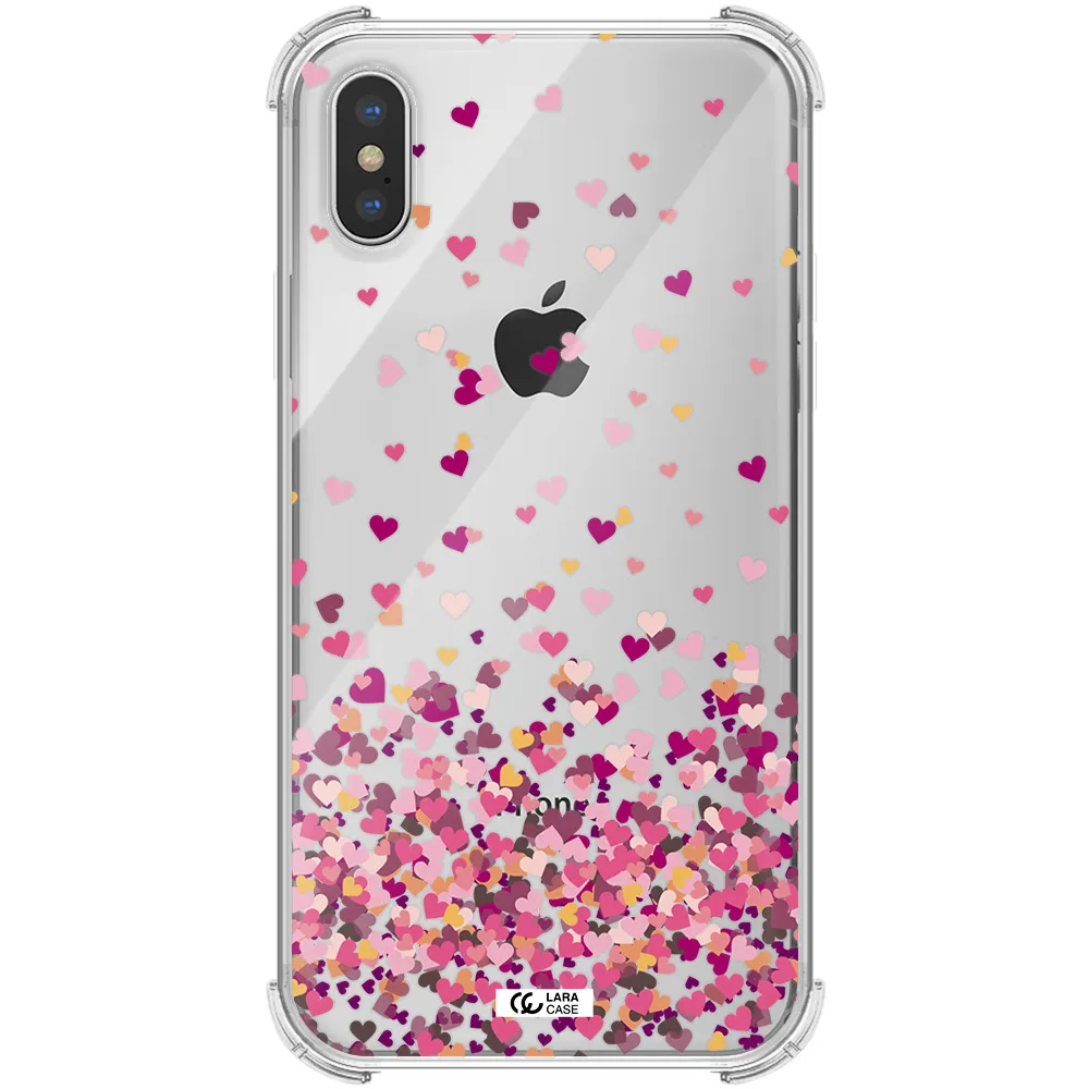Flying Hearts Apple iPhone XS Clear PC Case
