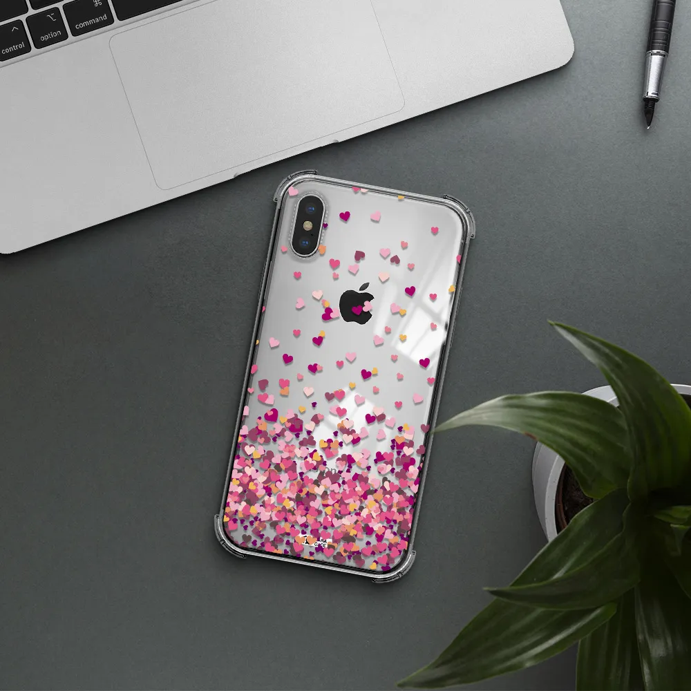 Flying Hearts Apple iPhone XS Clear PC Case