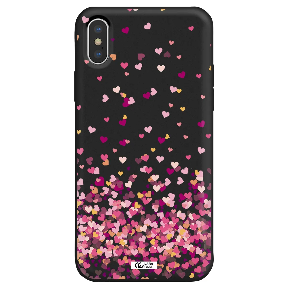 Flying Hearts Apple iPhone XS Silicone black Case