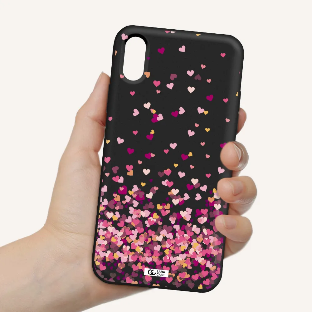Flying Hearts Apple iPhone XS Silicone black Case
