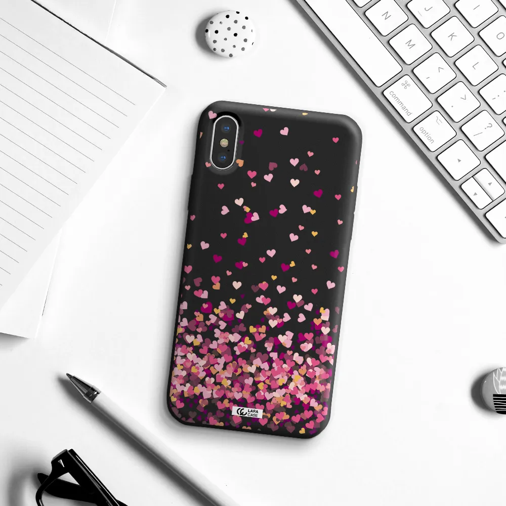 Flying Hearts Apple iPhone XS Silicone black Case
