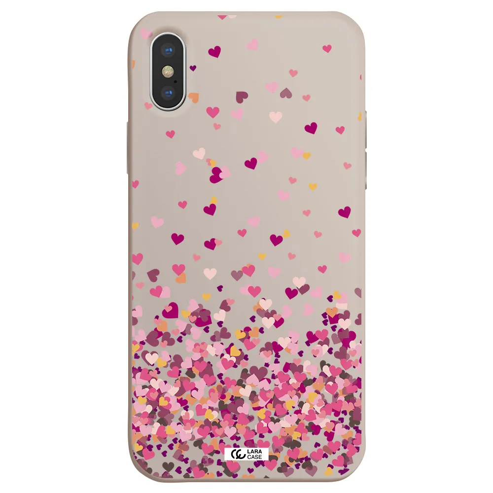 Flying Hearts Apple iPhone XS Silicone Stone Case